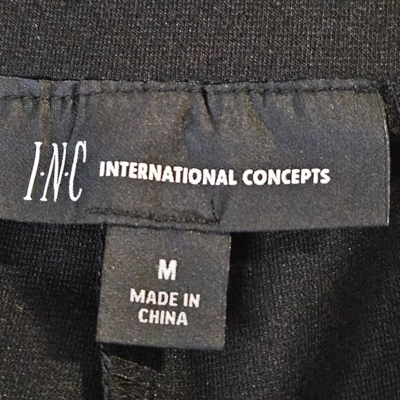 INC International Concepts Black Stretch Wide Waistband Beaded Pull On Leggings - Picture 7 of 13